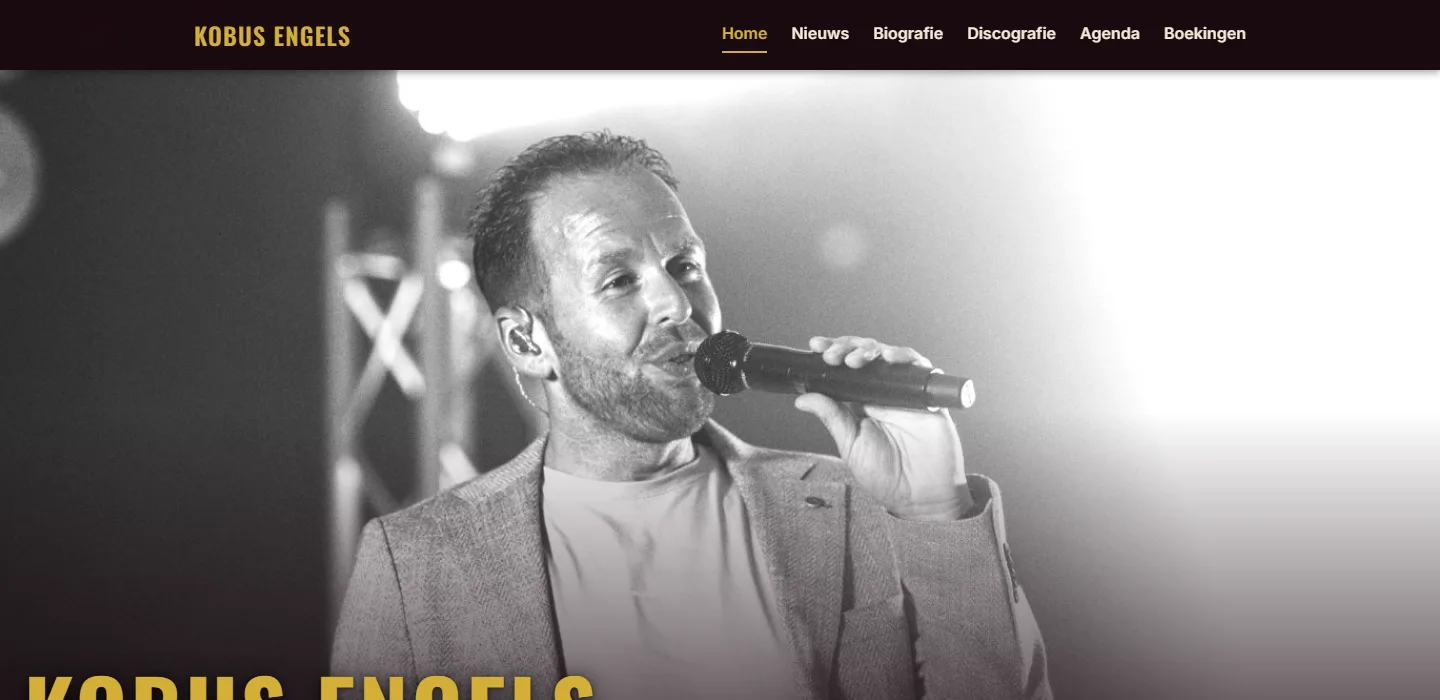 Website Kobus Engels, gebouwd door FE-webdesign